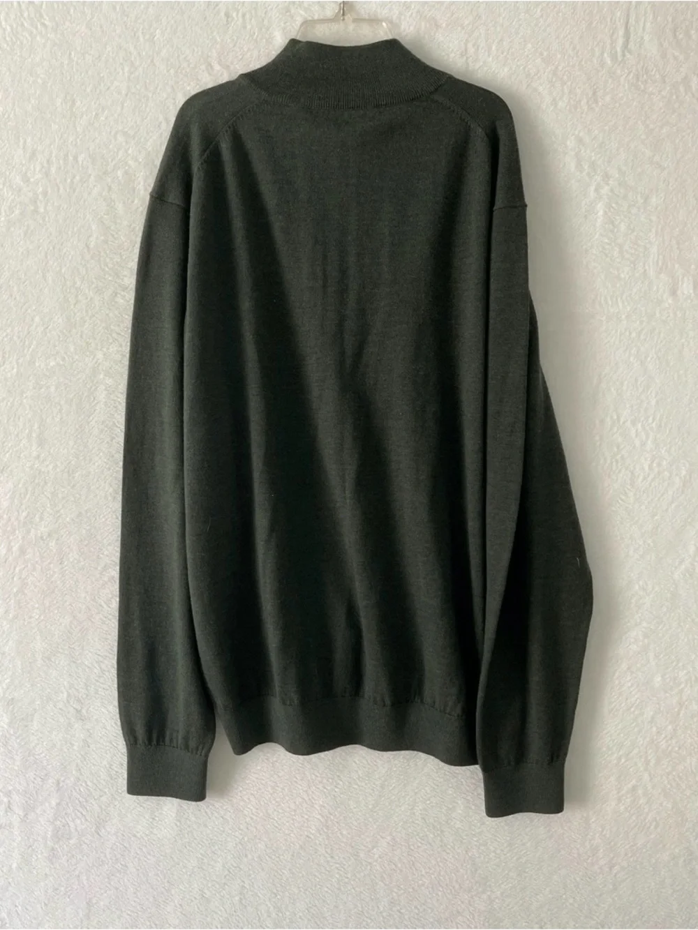 Fairway & Greene Mens XXL Green 100% Baruffa Merino Wool Quarter Zip Sweater
